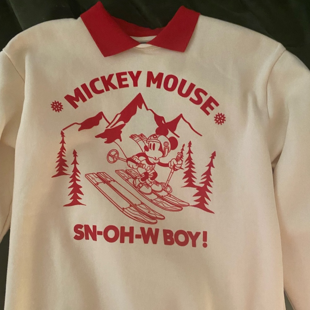 Mickey Mouse Red and White Sweatshirt